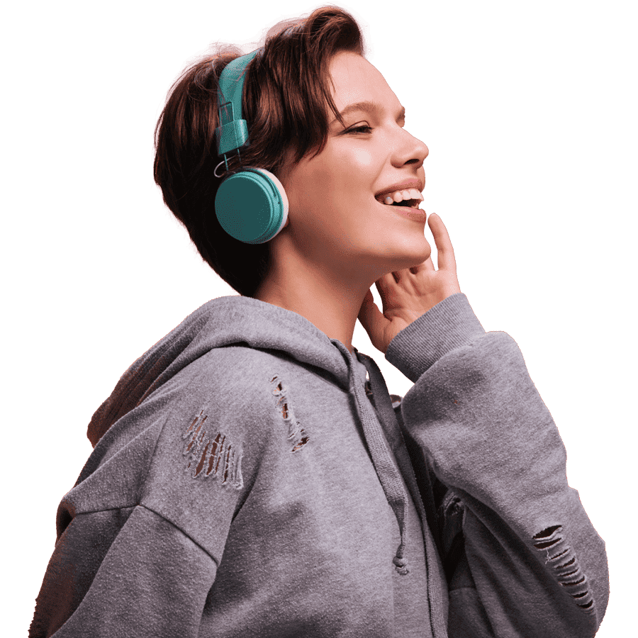 short-haired-girl-in-good-mood-listening-to-song